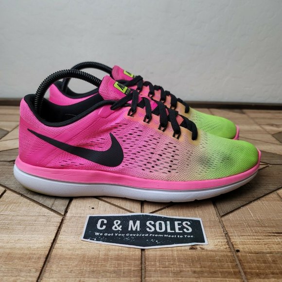 Nike Other - Nike Flex 2016 Run Running Pink Yellow 844737-999